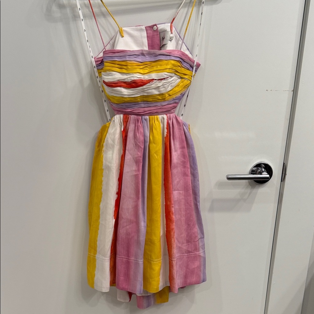 Aje Colorful Striped Mini Dress